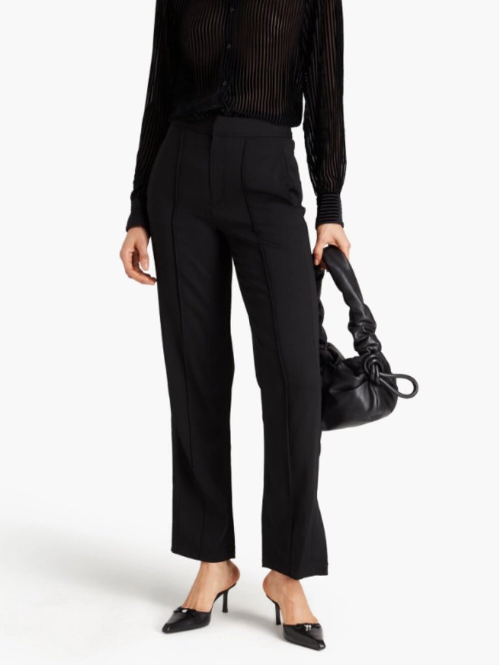 Rag & Bone Cameron Crepe Straight-Leg Pants Black Size 2